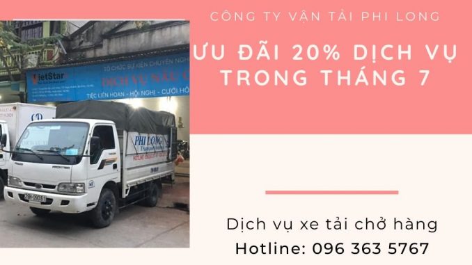 Xe tải chở hàng thuê Phi Long tại xã Thắng Lợi