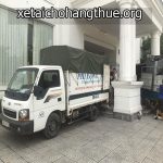 xe tải chở hàng tại khu đô thị tây nam linh đàm
